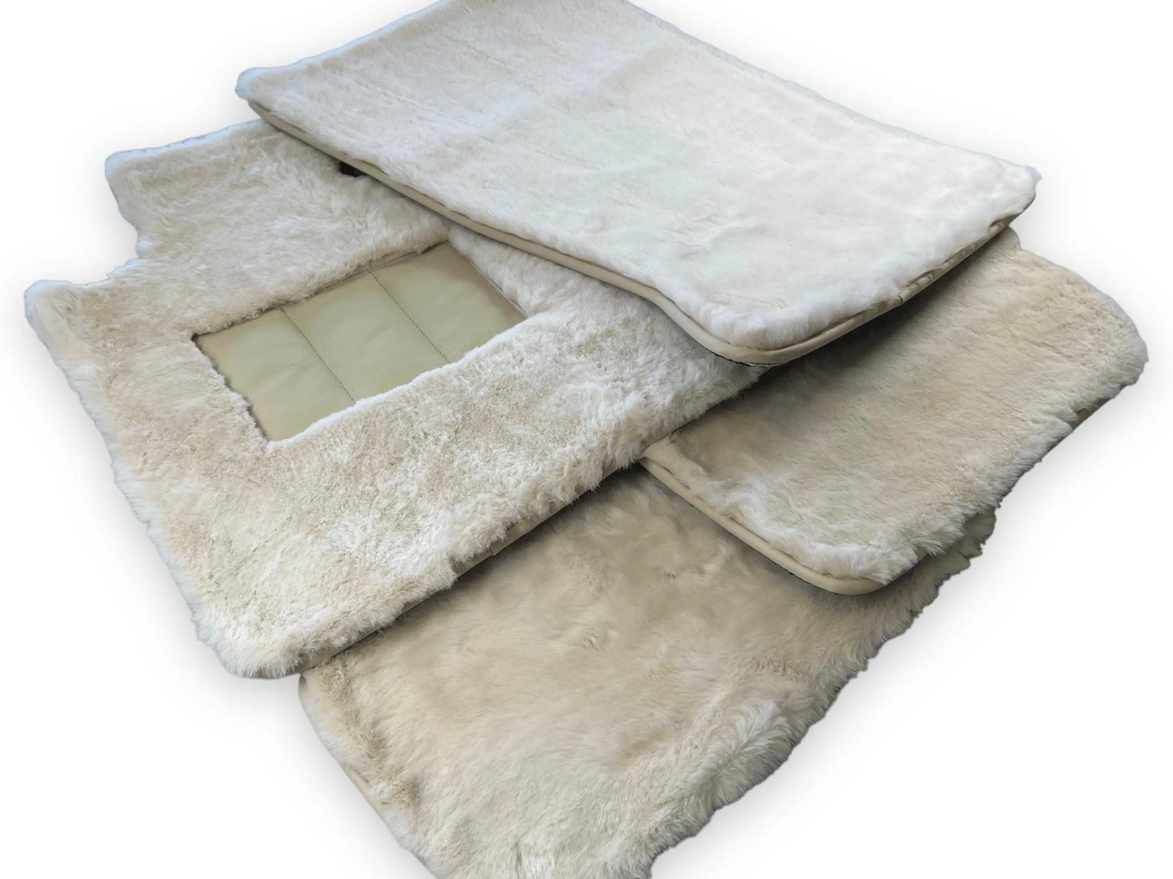 White Sheepskin Floor Mats For Bentley Flying Spur (2005-2013) Er56 Design Brand - AutoWin
