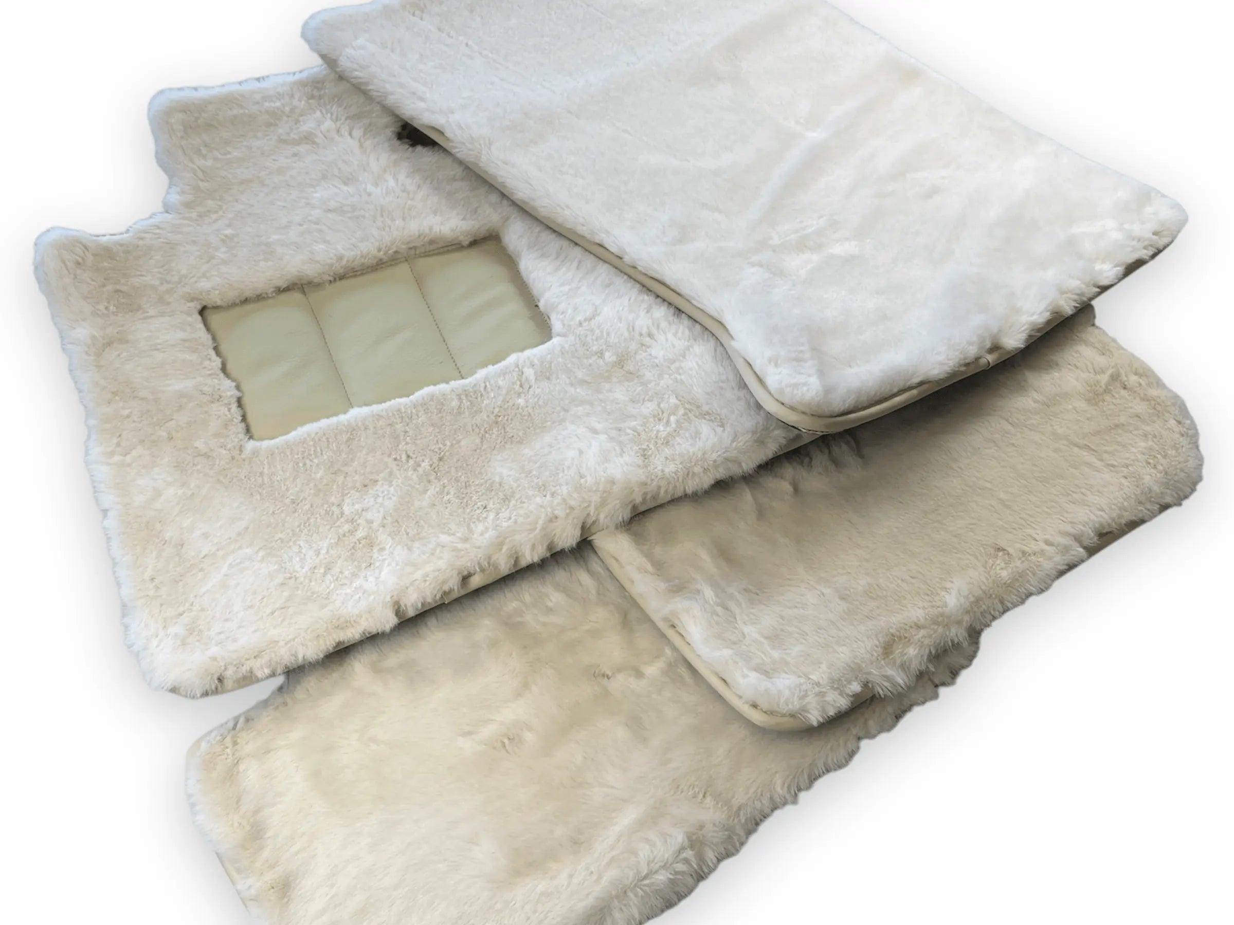 White Sheepskin Floor Mats For Bentley Flying Spur (2005-2013) Er56 Design Brand - AutoWin
