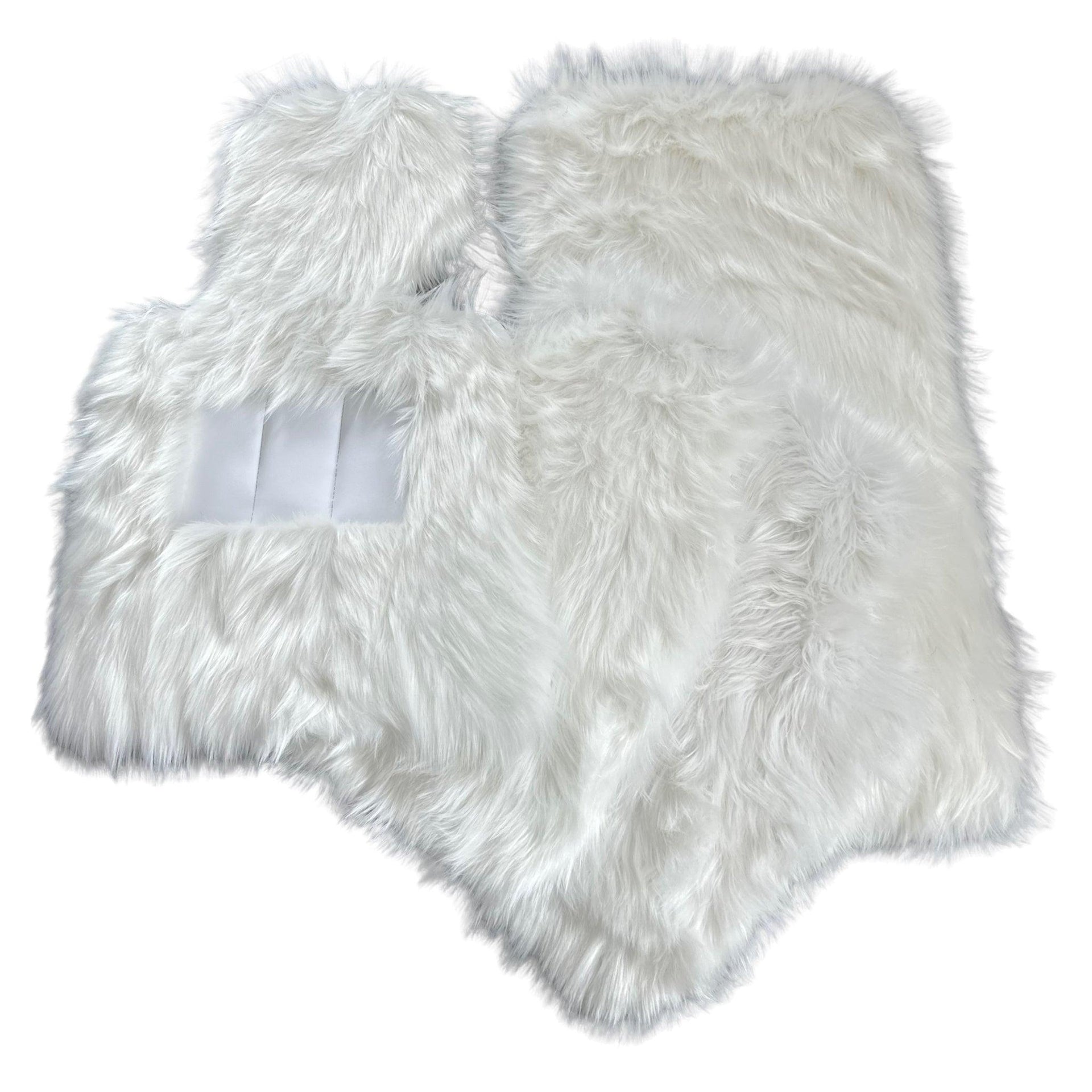 White Sheepskin Floor Mats For Rolls Royce Phantom 2003–2016 Er56 Design Brand - AutoWin