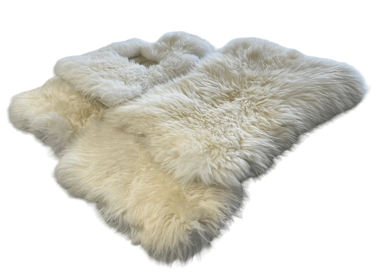 White Sheepskin Floor Mats For Rolls Royce Phantom VIII (2017-2024) ER56 Design Brand - AutoWin