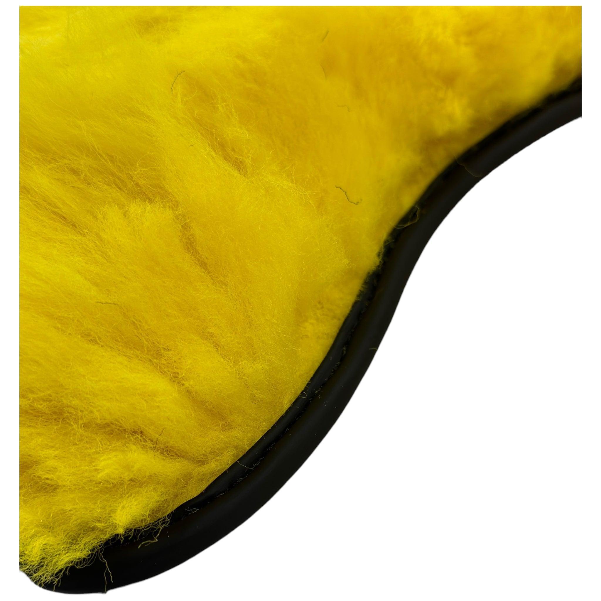 Yellow Sheepskin Floor Mats for Rolls Royce Phantom VIII (2017-2024) ER56 Design Brand - AutoWin
