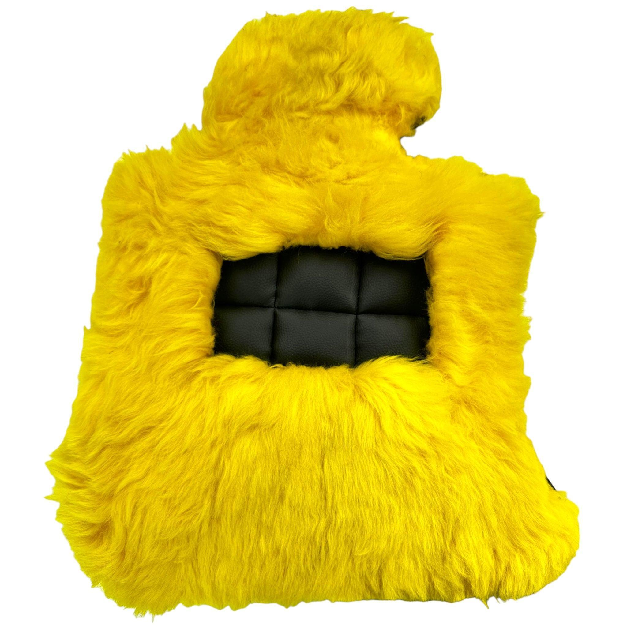 Yellow Sheepskin Floor Mats for Rolls Royce Phantom VIII (2017-2024) ER56 Design Brand - AutoWin