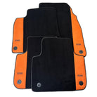 Black Floor Mats for Audi A1 5-door Hatchback 2010-2018 With Orange Alcantara | ER56 Design - AutoWin
