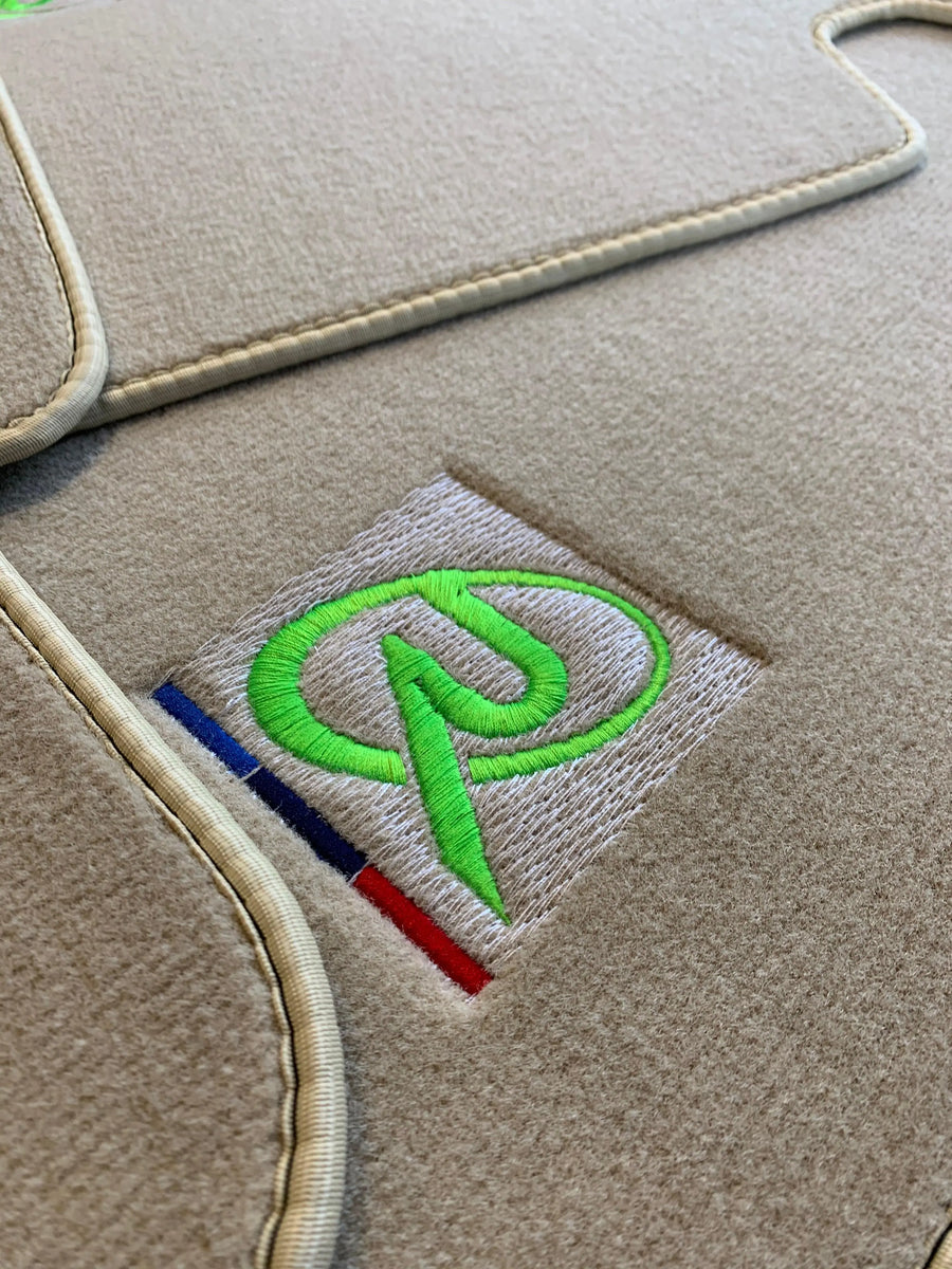 Beige Floor Mats For BMW 3 Series E46 Coupe Brand Tailored Set Perfect Fit Green Collection - AutoWin