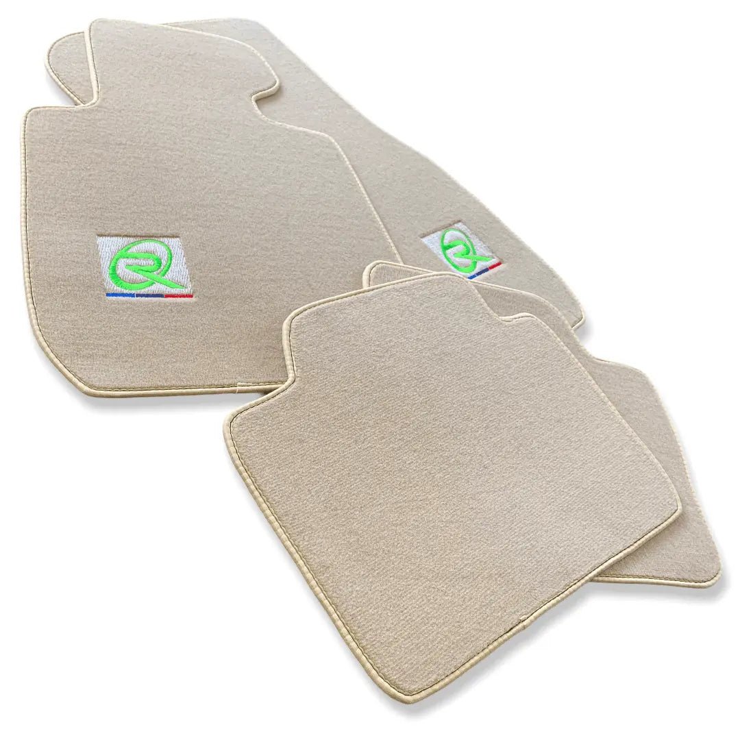 Beige Floor Mats For BMW 6 Series F12 ROVBUT Brand Tailored Set Perfect Fit Green SNIP Collection - AutoWin