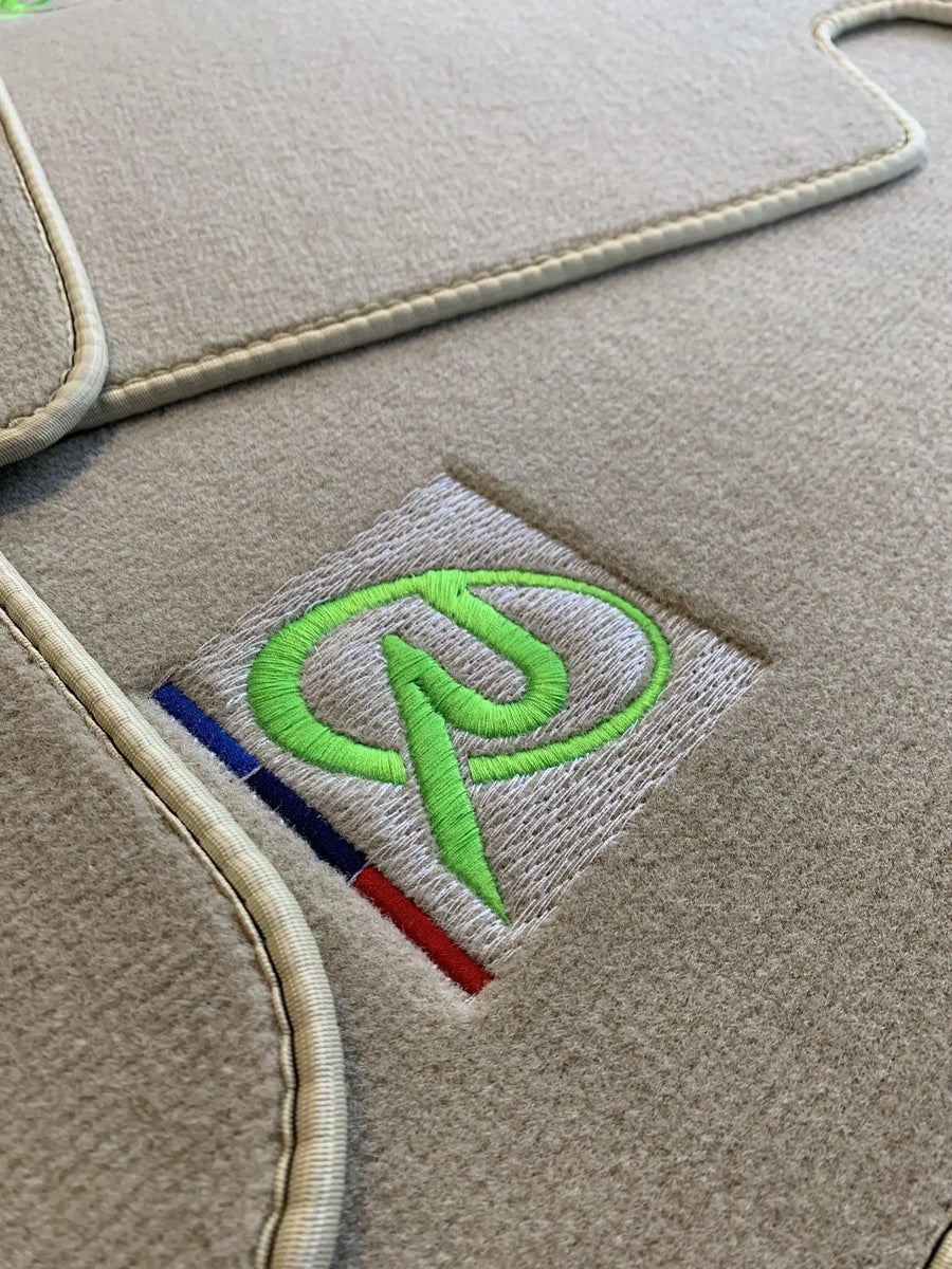 Beige Floor Mats For BMW 7 Series E66 ROVBUT Brand Tailored Set Perfect Fit Green SNIP Collection - AutoWin