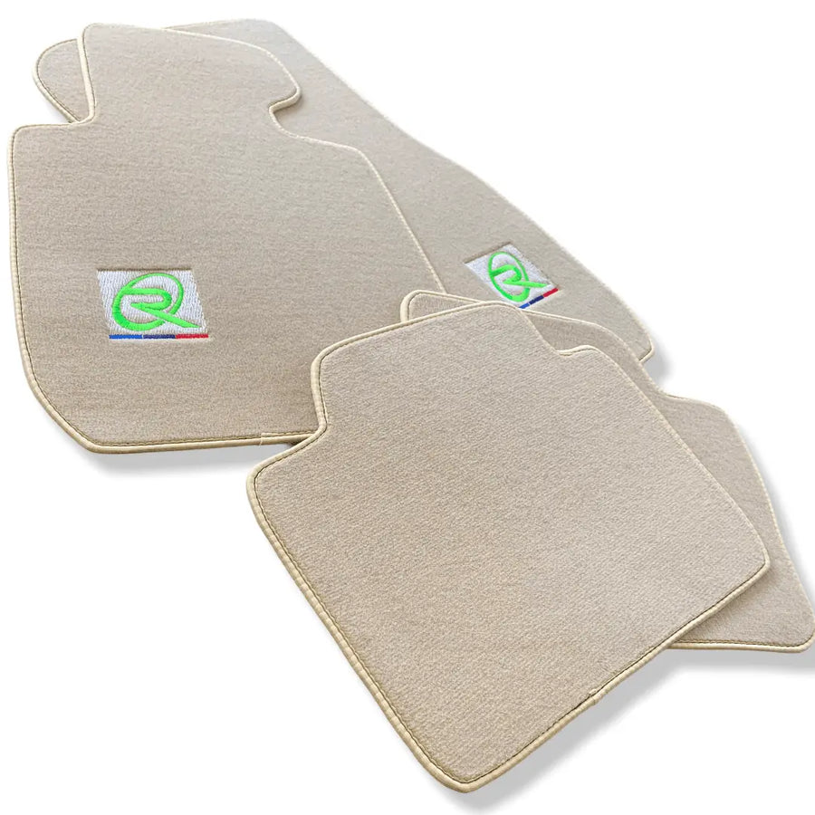 Beige Floor Mats For BMW 7 Series G12 ROVBUT Brand Tailored Set Perfect Fit Green SNIP Collection - AutoWin
