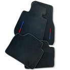 Black Floor Mats For BMW 1 Series E81 With Color Stripes Tailored Set Perfect Fit - AutoWin