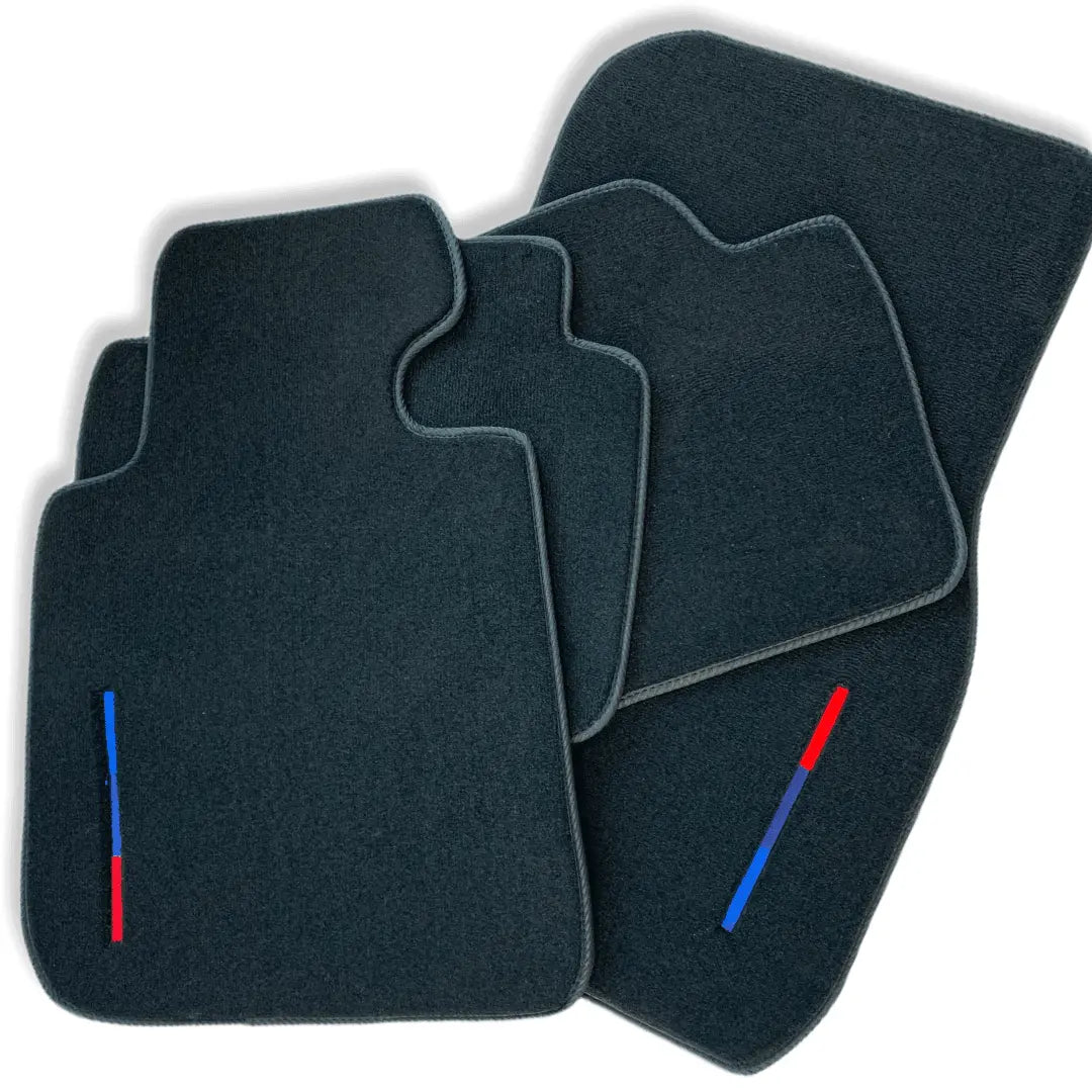 Black Floor Mats For BMW X4 Series F26 LCI With Color Stripes Tailored Set Perfect Fit - AutoWin