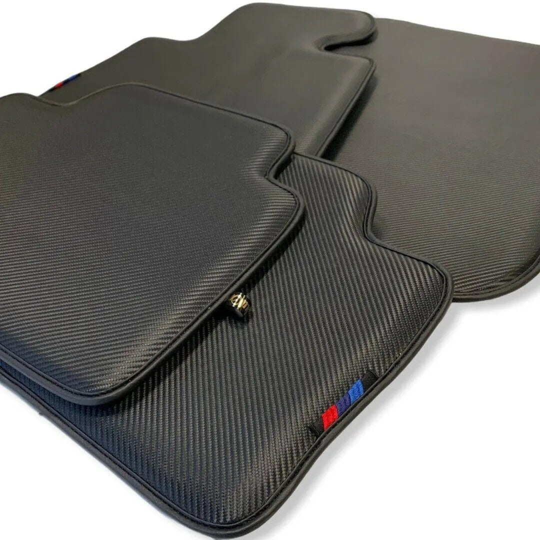 Floor Mats For BMW 7 Series F02 Autowin Brand Carbon Fiber Leather - AutoWin