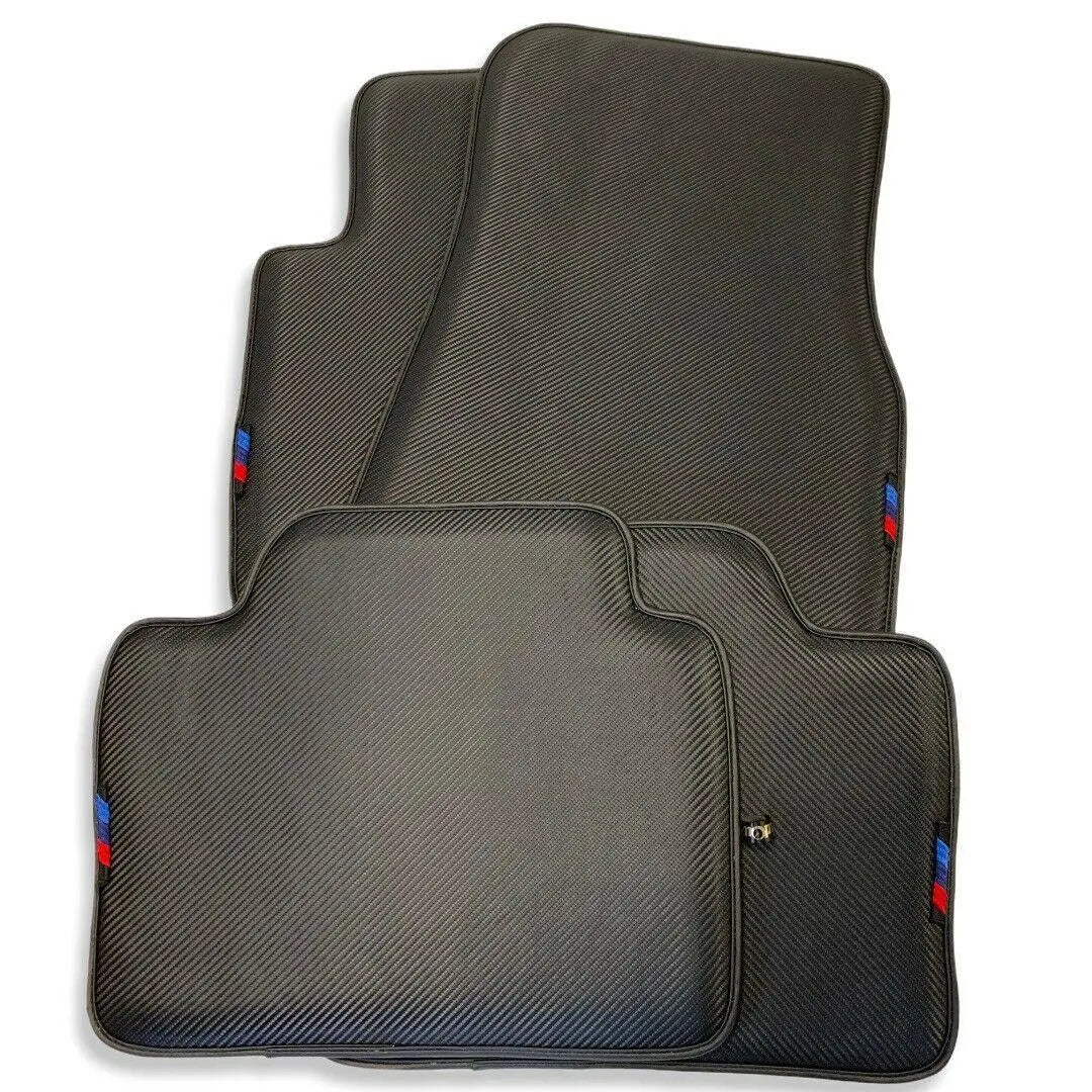 Floor Mats For BMW 7 Series G12 Carbon Fiber Leather - AutoWin