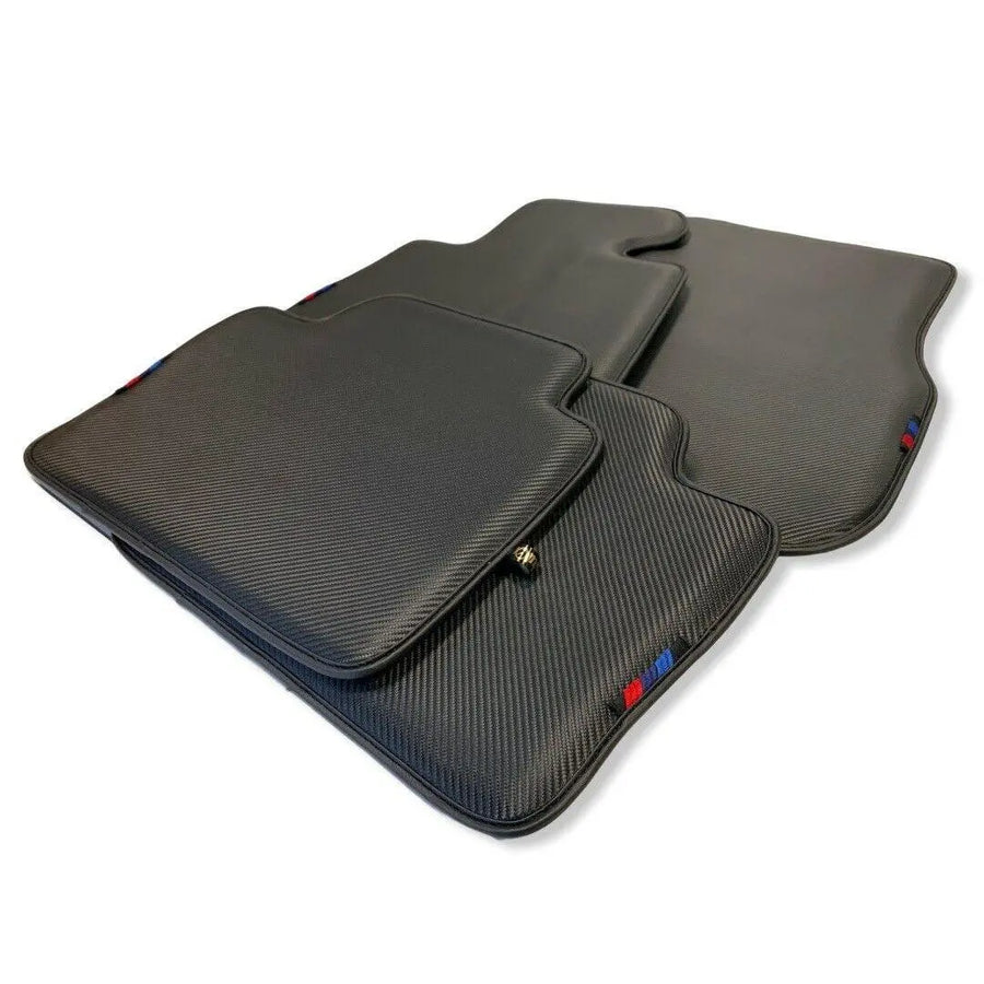 Floor Mats For BMW M8 Series Gran Coupe F93 Autowin Brand Carbon Fiber Leather - AutoWin