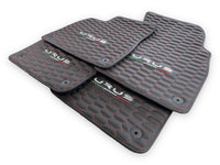 Floor Mats For Lamborghini Urus Leather Red Stitching - AutoWin