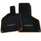 Floor Mats for Lamborghini Huracan With Italian Flag and Huracan Logo Orange Embroidery - AutoWin