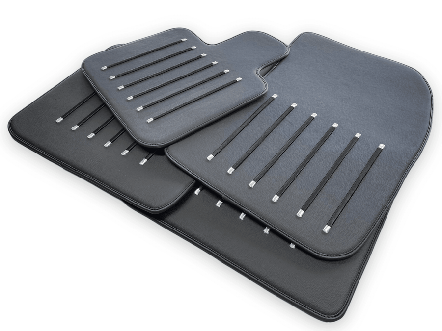 Leather Floor Mats For Rolls Royce Black Badge Phantom VIII (2017-2024) Black - AutoWin
