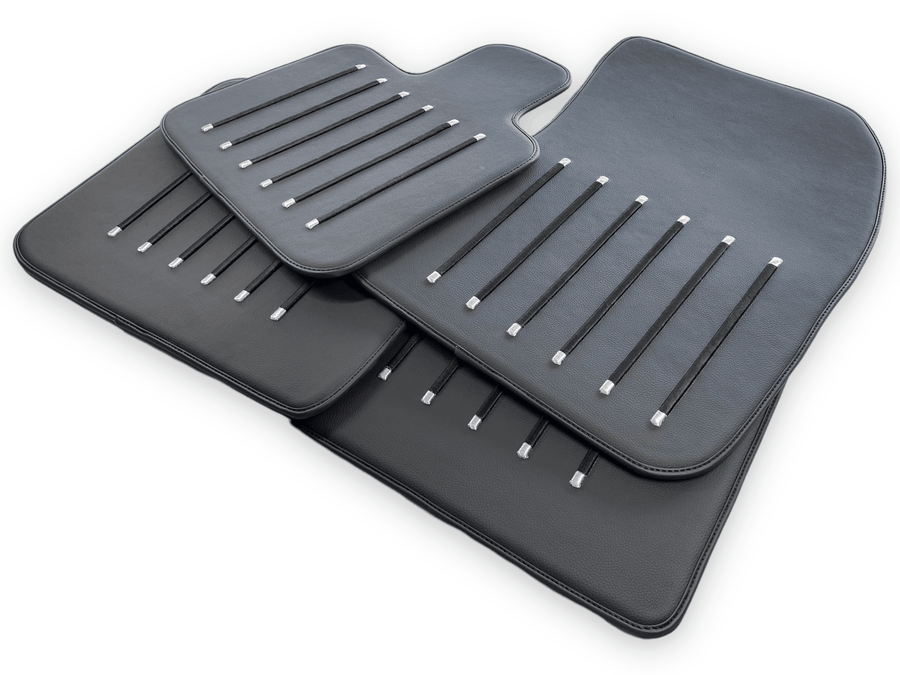 Leather Floor Mats For Rolls Royce Black Badge Dawn Rr6 2016-2023 Black - AutoWin