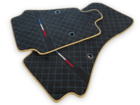 Floor Mats For Bugatti Chiron Alcantara Leather Gold Edition - AutoWin