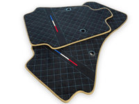 Floor Mats For Bugatti Chiron Alcantara Leather Gold Edition - AutoWin