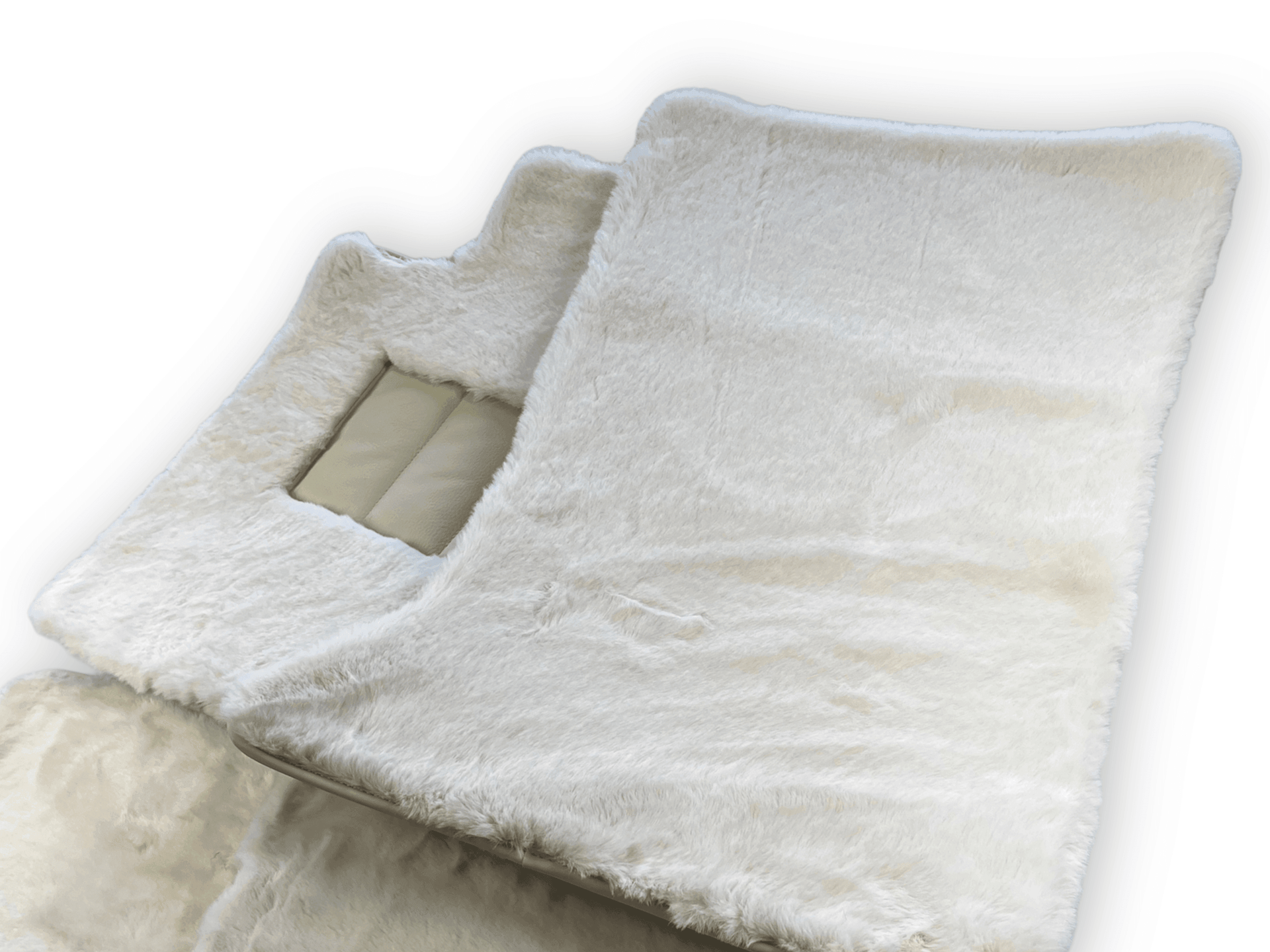 White Sheepskin Floor Mats For Rolls Royce Wraith 2013–2023 Er56 Design - AutoWin