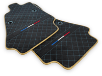 Floor Mats For Bugatti Chiron Alcantara Leather Gold Edition - AutoWin