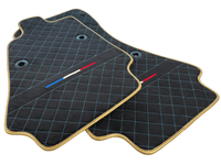 Floor Mats For Bugatti Chiron Alcantara Leather Gold Edition - AutoWin