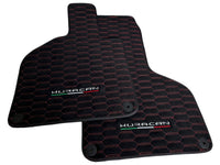 Alcantara Floor Mats for Lamborghini Huracan Red Sewing - AutoWin