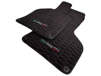 Alcantara Floor Mats for Lamborghini Huracan Red Sewing - AutoWin
