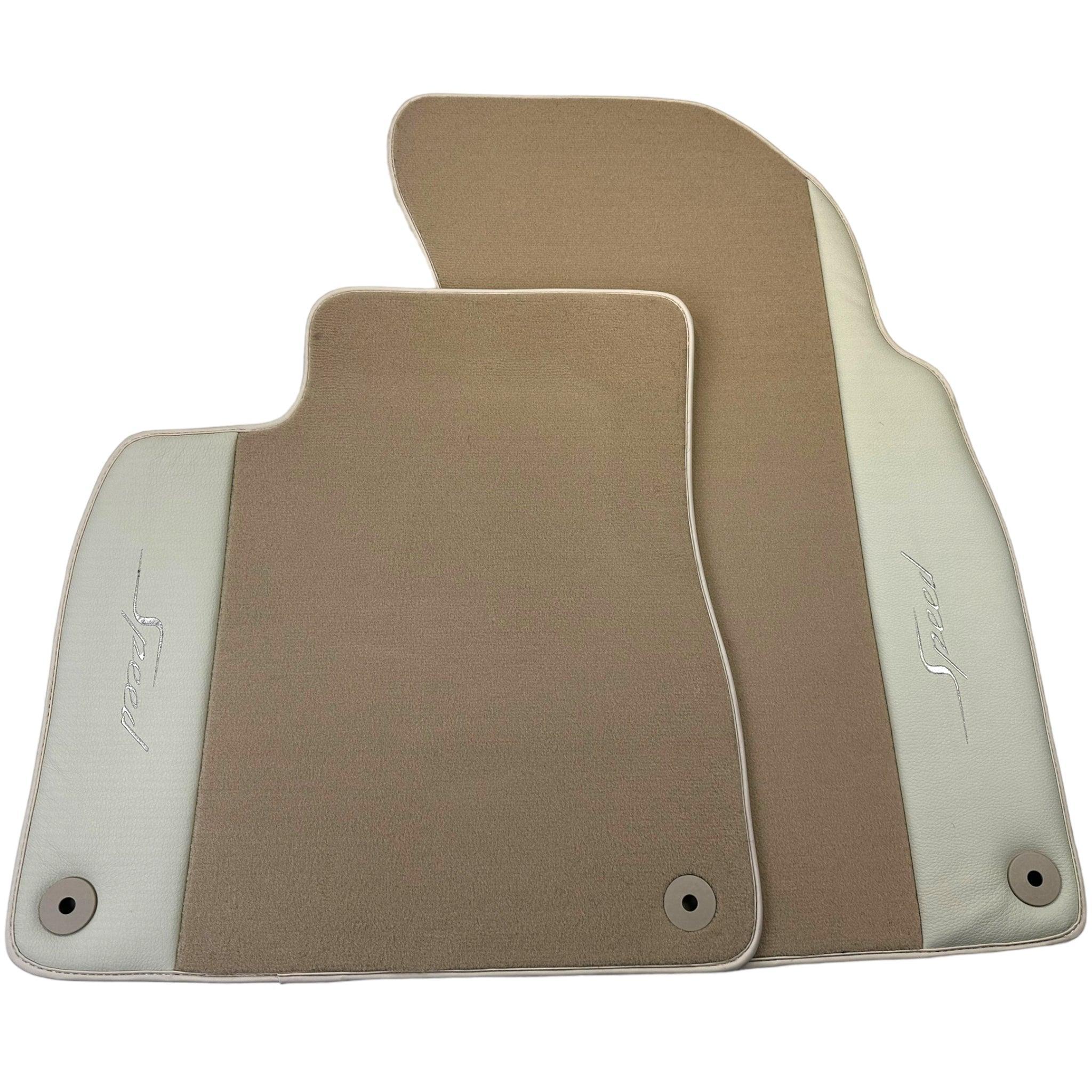 Beige Floor Mats for Bentley Mulsanne (2010-2020) with Leather - AutoWin