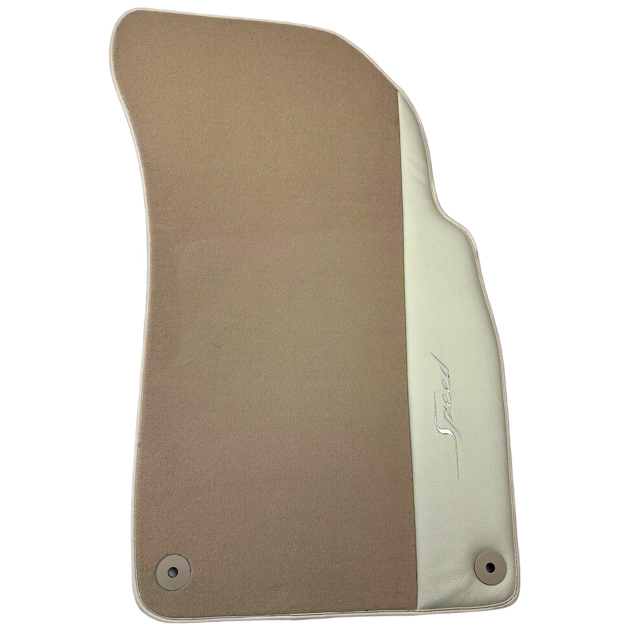 Beige Floor Mats for Bentley Mulsanne (2010-2020) with Leather - AutoWin