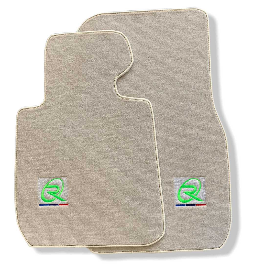 Beige Floor Mats For BMW 7 Series E65 Tailored Set Perfect Fit Green Collection - AutoWin