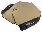 Beige Floor Mats For Ferrari 488 Pista Spider 2019-2021 With Carbon Fiber Leather - AutoWin
