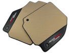 Beige Floor Mats For Ferrari 488 Pista Spider 2019-2021 With Carbon Fiber Leather - AutoWin