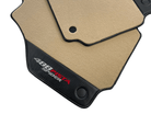Beige Floor Mats For Ferrari 488 Pista Spider 2019-2021 With Carbon Fiber Leather - AutoWin