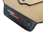 Beige Floor Mats For Ferrari 488 Pista Spider 2019-2021 With Carbon Fiber Leather - AutoWin