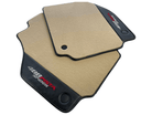 Beige Floor Mats For Ferrari 488 Pista Spider 2019-2021 With Carbon Fiber Leather - AutoWin