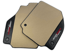 Beige Floor Mats For Ferrari 488 Pista Spider 2019-2021 With Carbon Fiber Leather - AutoWin