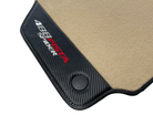 Beige Floor Mats For Ferrari 488 Pista Spider 2019-2021 With Carbon Fiber Leather - AutoWin