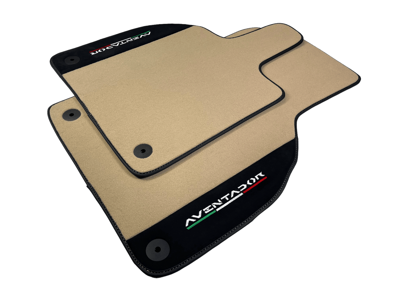 Beige Floor Mats for Lamborghini Aventador With Alcantara Leather - AutoWin