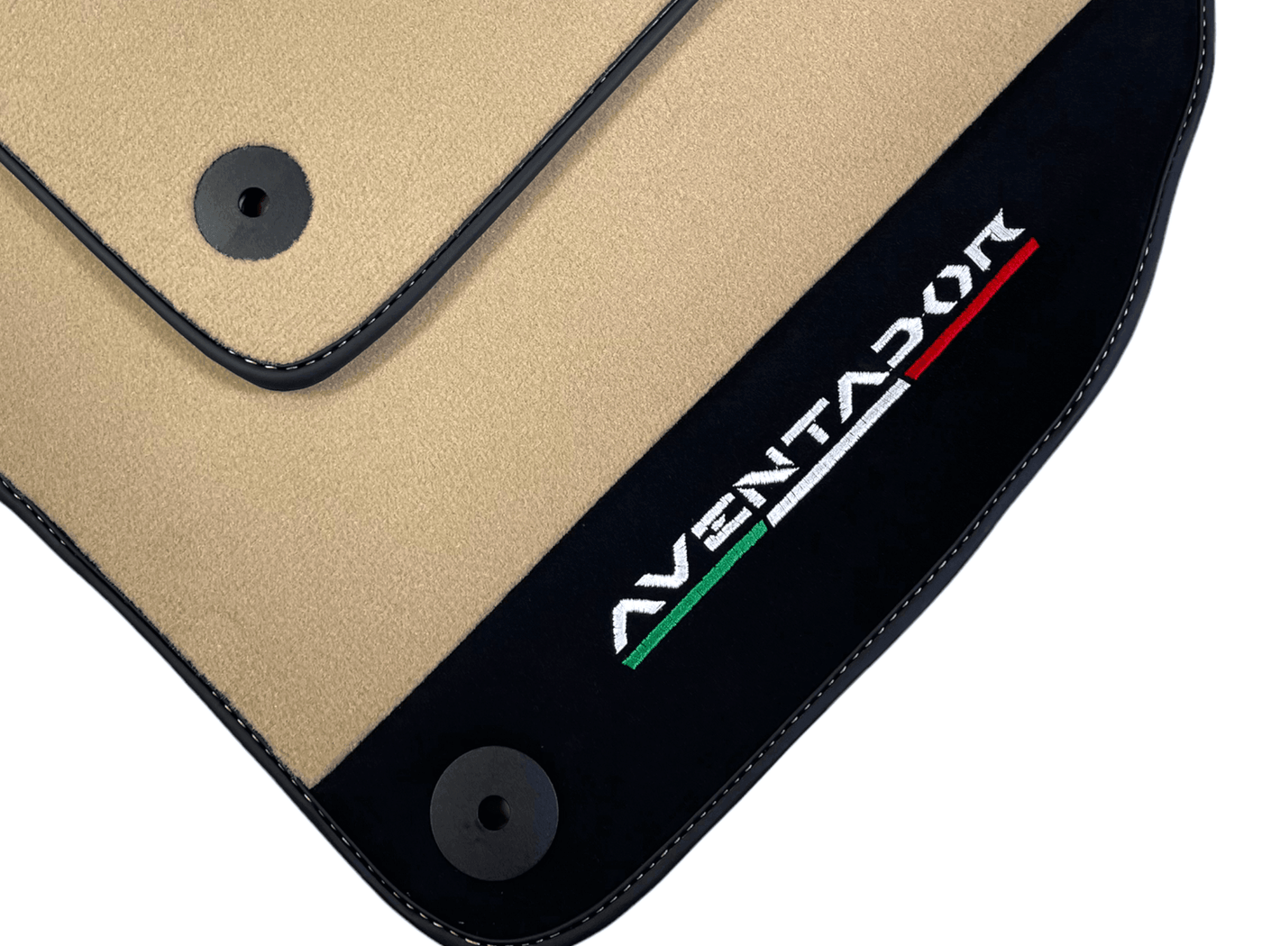Beige Floor Mats for Lamborghini Aventador With Alcantara Leather - AutoWin