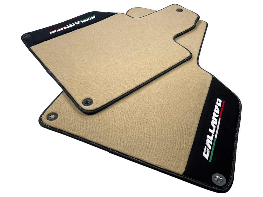 Beige Floor Mats for Lamborghini Gallardo With Alcantara Leather - AutoWin