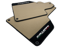 Beige Floor Mats for Lamborghini Gallardo With Alcantara Leather - AutoWin