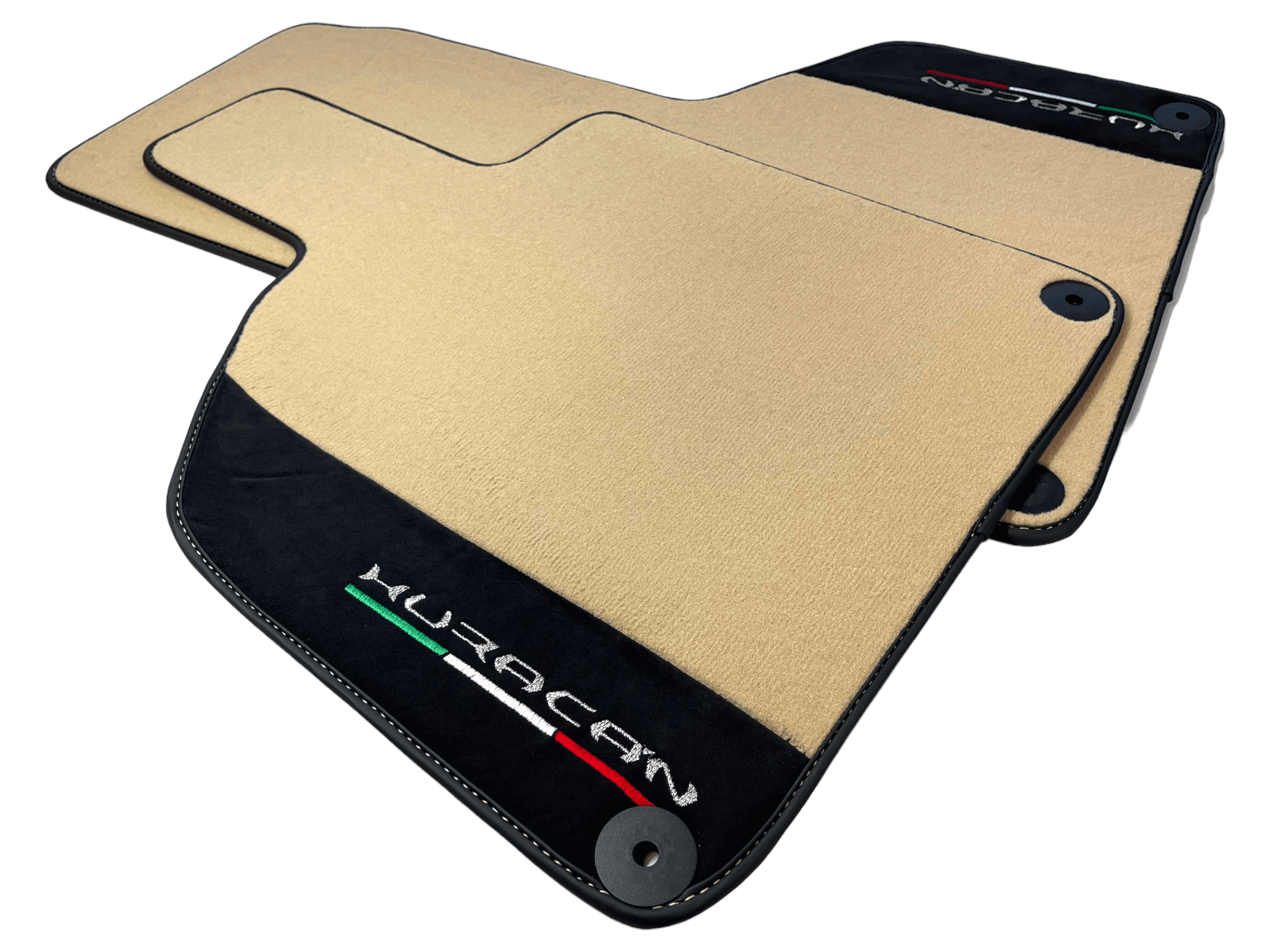 Beige Floor Mats for Lamborghini Huracan with Alcantara Leather - AutoWin