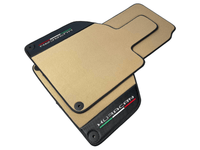 Beige Floor Mats for Lamborghini Huracan With Carbon Fiber Leather - AutoWin