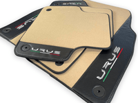 Beige Floor Mats For Lamborghini Urus With Carbon Leather - AutoWin