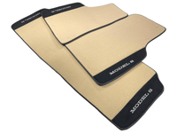 Beige Floor Mats For Tesla Model S With Alcantara Leather - AutoWin