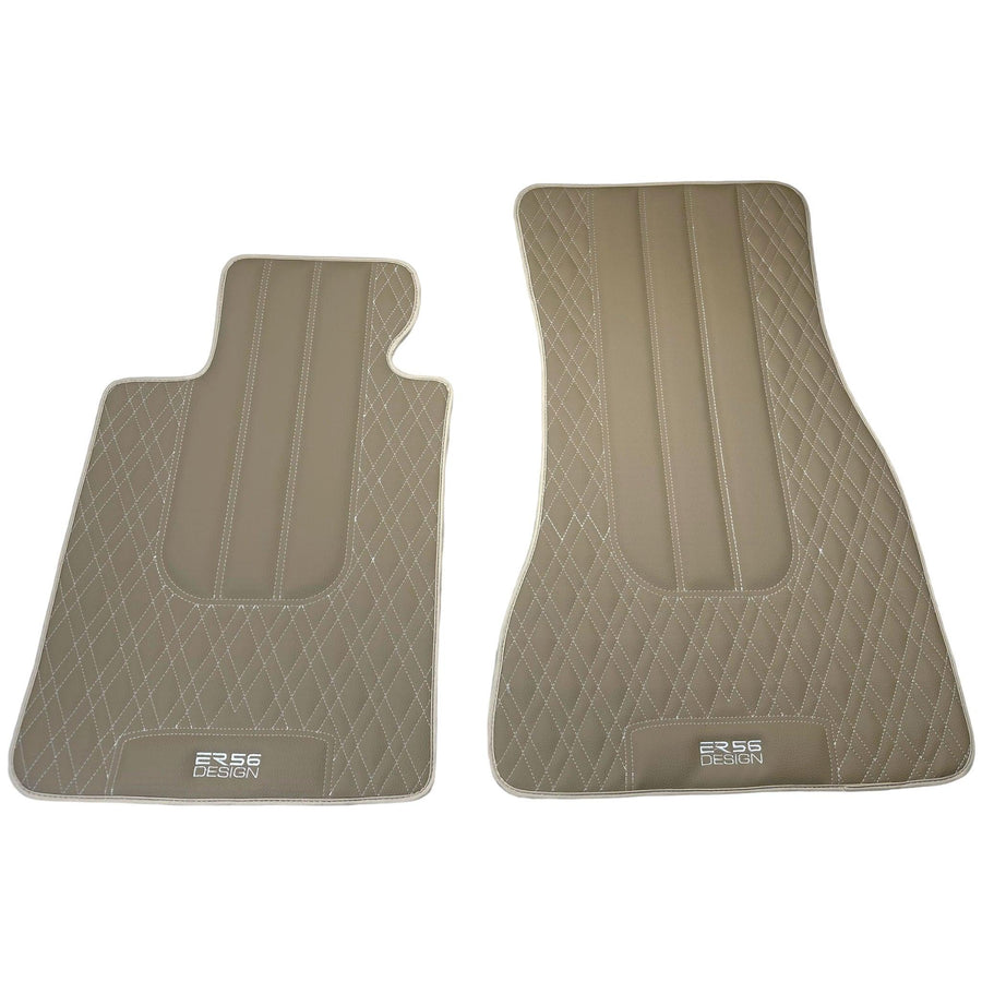 Beige Leather Floor Floor Mats For BMW 5 Series E60 - AutoWin