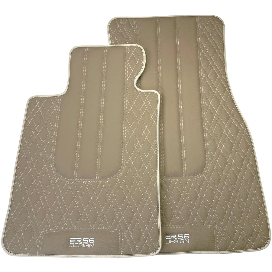 Beige Leather Floor Floor Mats For BMW 5 Series E60 - AutoWin
