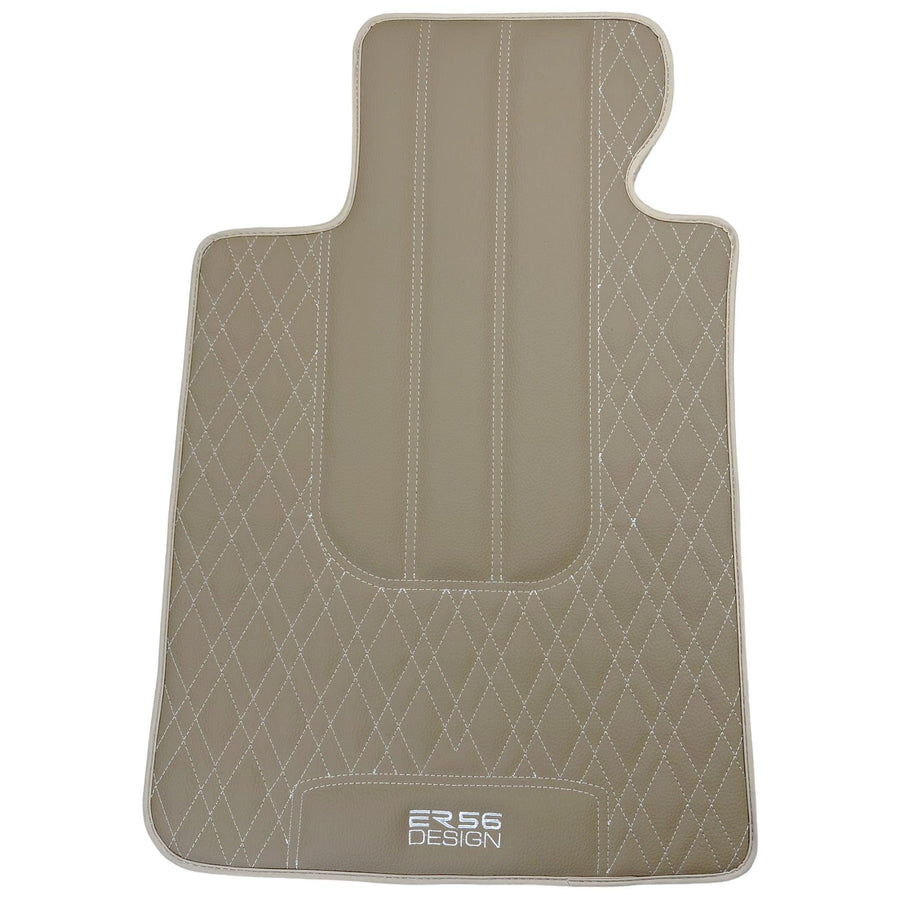 Beige Leather Floor Floor Mats For BMW 5 Series E60 - AutoWin
