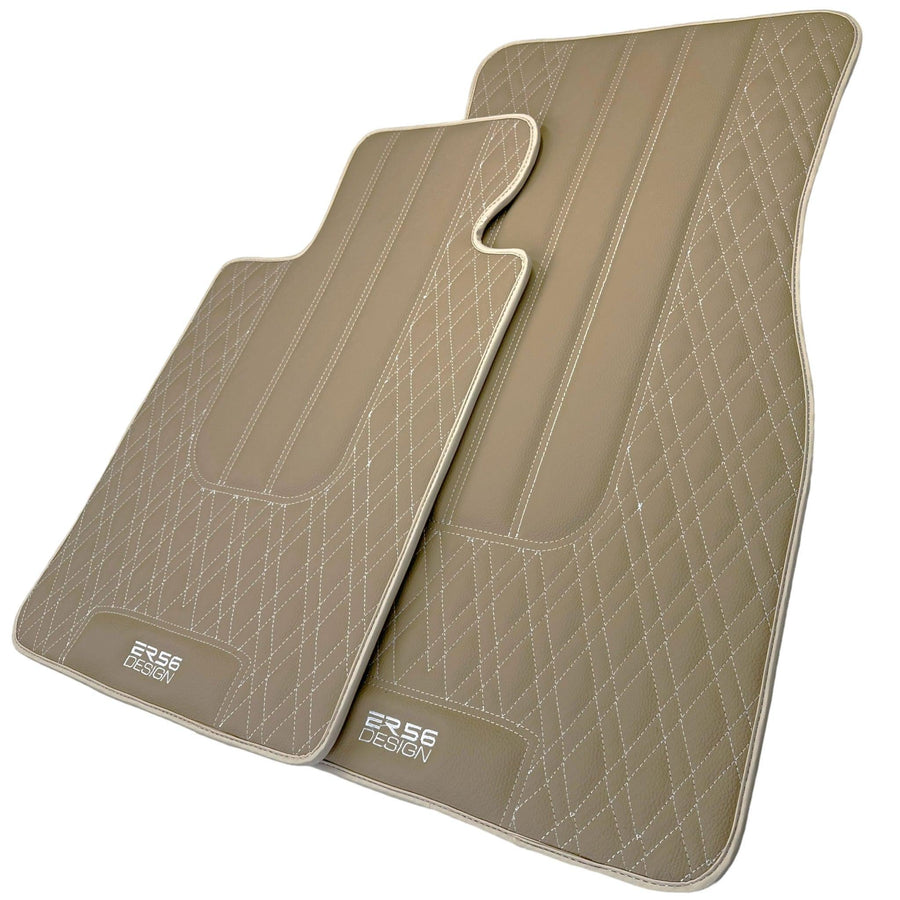 Beige Leather Floor Floor Mats For BMW 5 Series E60 - AutoWin