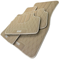 Beige Leather Floor Mats For BMW M5 E39 - AutoWin